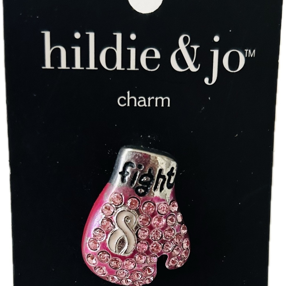 Pink and Silver Boxing Glove Brooch Fight lettering Fight Cancer Fashion Pin